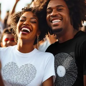 Custom T-Shirt with Lyrics Custom T-Shirt with Lyrics Custom T-Shirt with Lyrics gift for couples