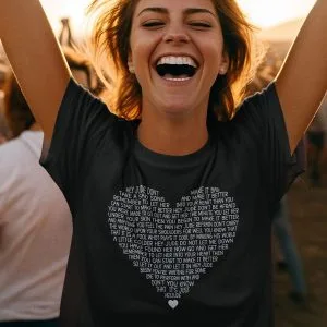 Custom T-Shirt with Lyrics Custom T-Shirt with Lyrics Custom T-Shirt with Lyrics heart shape lyrics