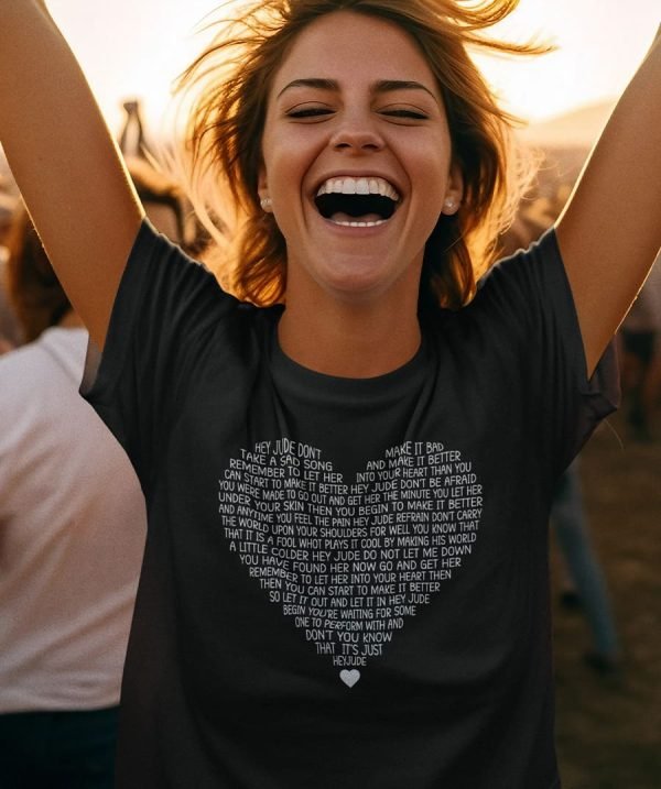 Custom T-Shirt with Lyrics heart shape lyrics