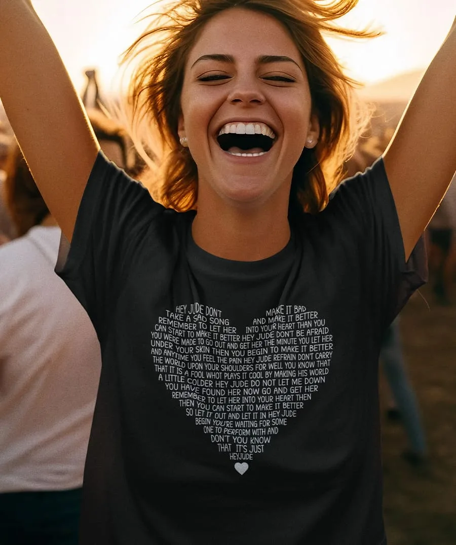 Custom T-Shirt with Lyrics Custom T-Shirt with Lyrics Custom T-Shirt with Lyrics heart shape lyrics