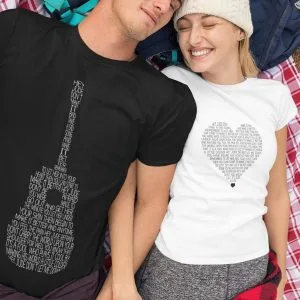 Custom T-Shirt with Lyrics Custom T-Shirt with Lyrics Custom T-Shirt with Lyrics couple love gift