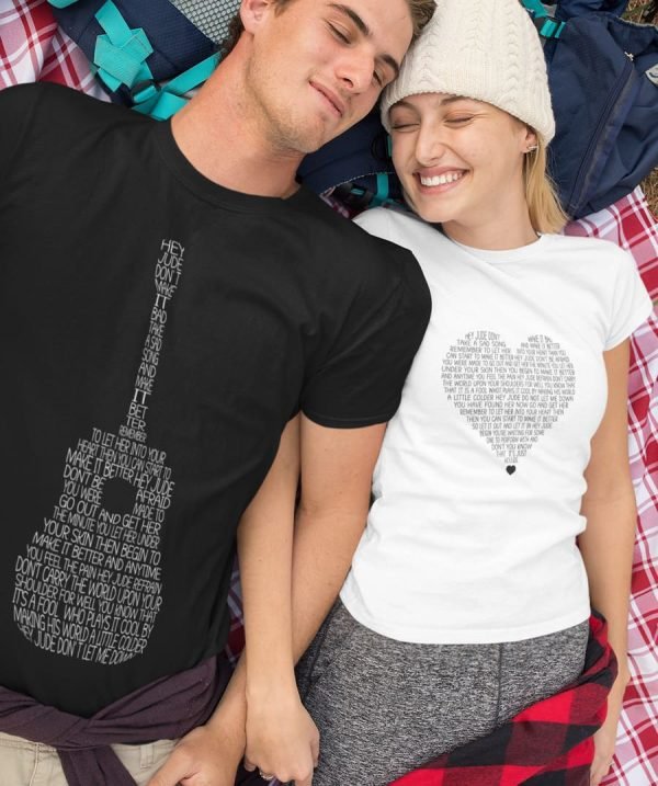 Custom T-Shirt with Lyrics couple love gift