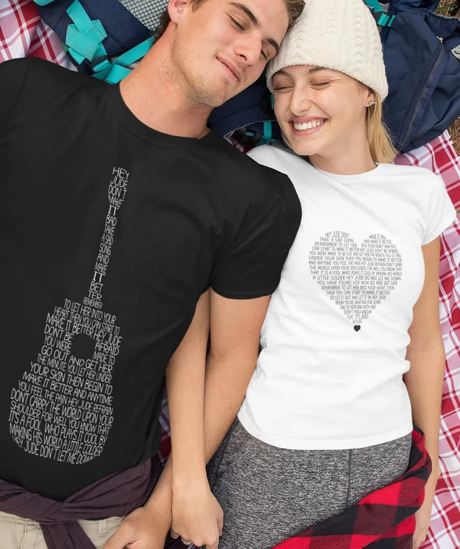 Custom T-Shirt with Lyrics Custom T-Shirt with Lyrics Custom T-Shirt with Lyrics couple love gift
