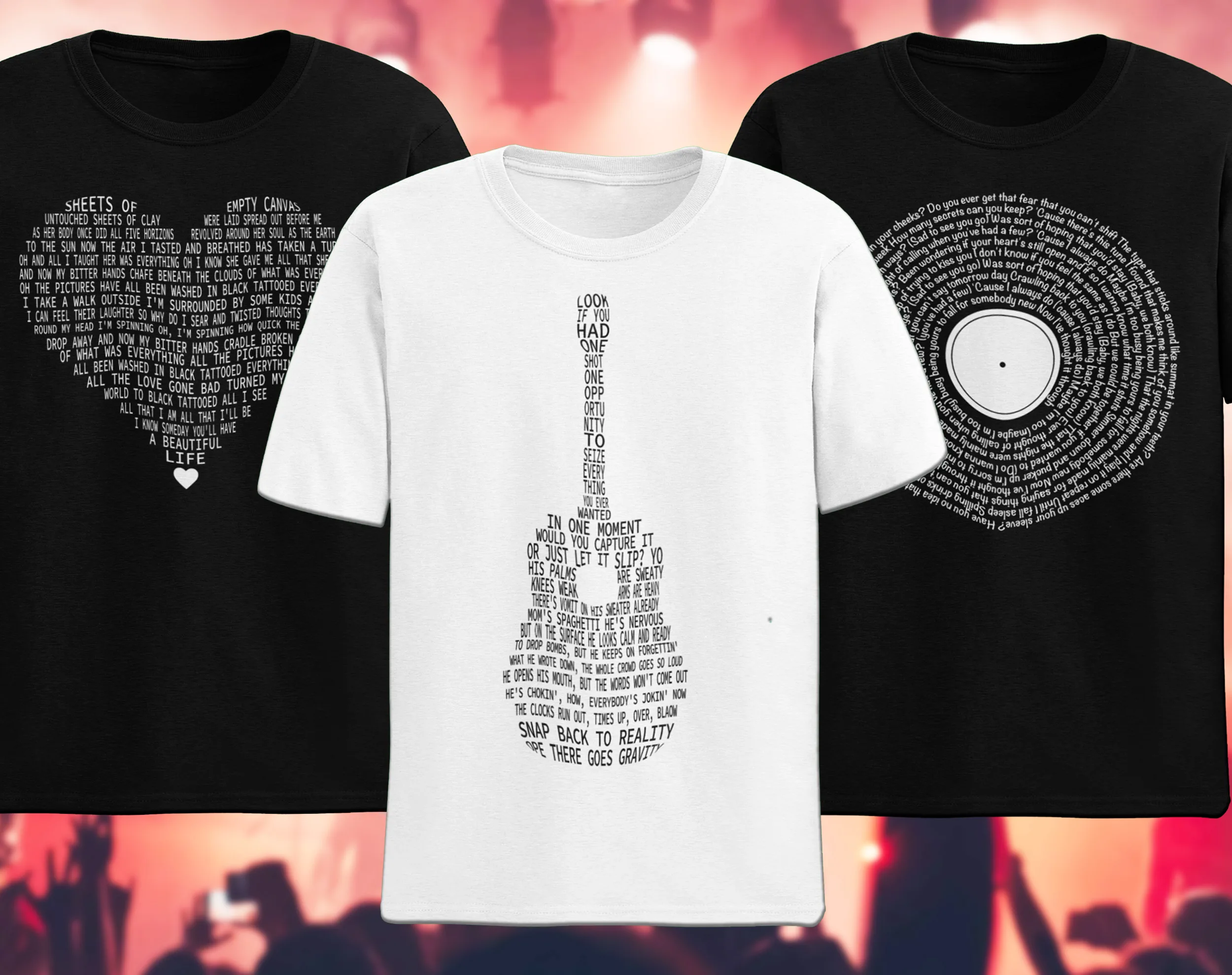 Couple merchandise with lyrics | Design Your Music Gear