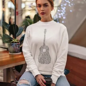 Custom Sweatshirt Lyrics with guitar shape