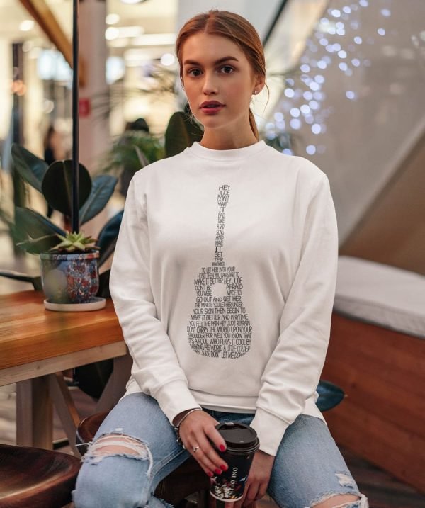 Custom Sweatshirt Lyrics with guitar shape