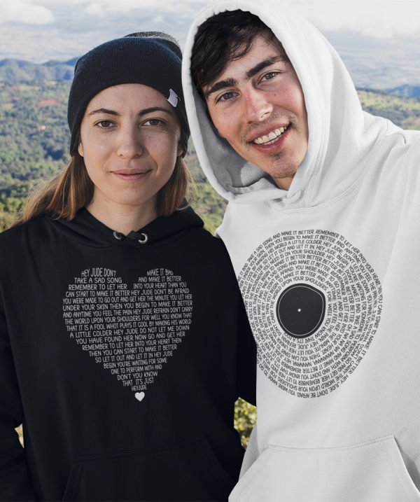 Custom Hoodie with song lyrics matched couple hoodie