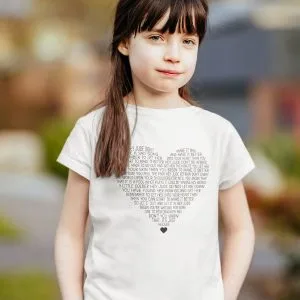 Customize your t-shirt for kids with a song lyric for girls and boys
